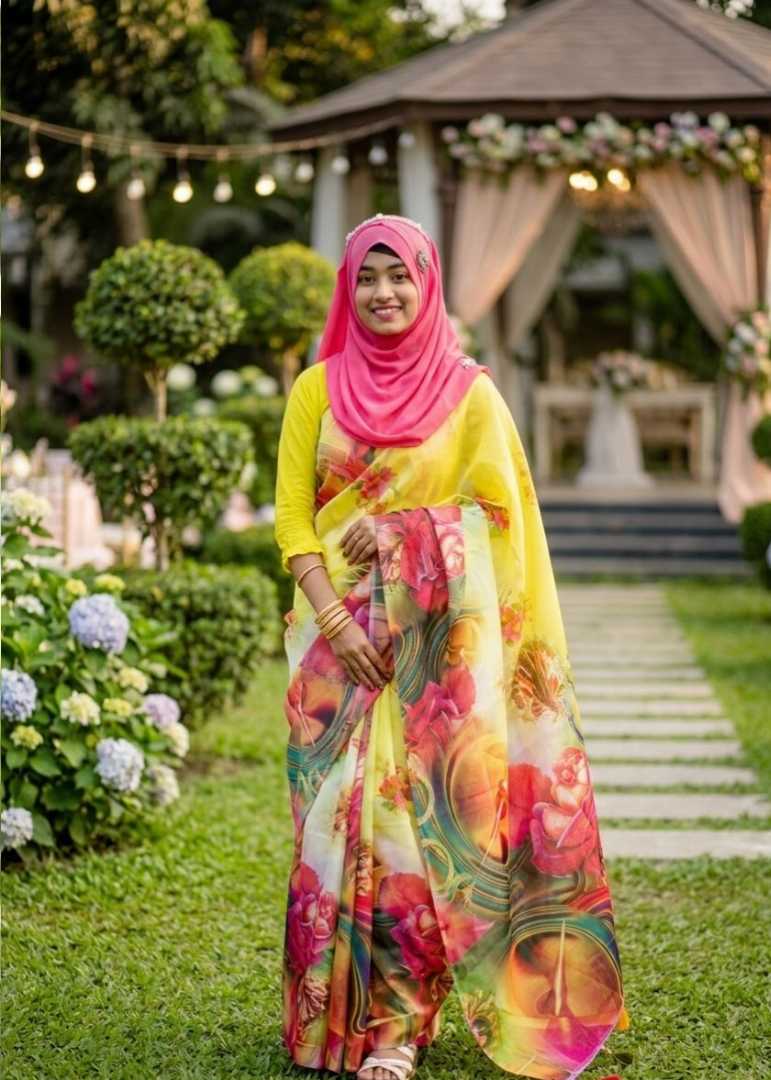 প্রিমিয়াম-কালো-বেস-কালারফুল-ফ্লোরাল-প্রিন্টেড-শাড়ি,rizqs tore,রিজক স্টোর,premium black base colorful floral printed saree, black floral print saree for women, black base floral saree Bangladesh, co