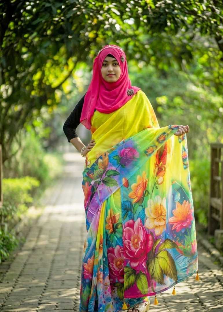 প্রিমিয়াম,হলুদ,ফ্লোরাল,প্রিন্ট,শাড়ি,–,স্টাইলিশ,নতুন,কালেকশন,premium yellow floral print sari, yellow floral saree for women, designer yellow floral sari Bangladesh, elegant yellow floral print sari, 